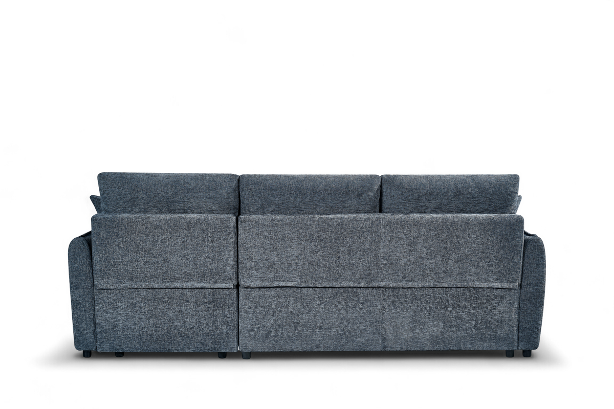 Pale Blue Chenille Fabric 2C1 Corner Sofabed with Storage ARCHIE