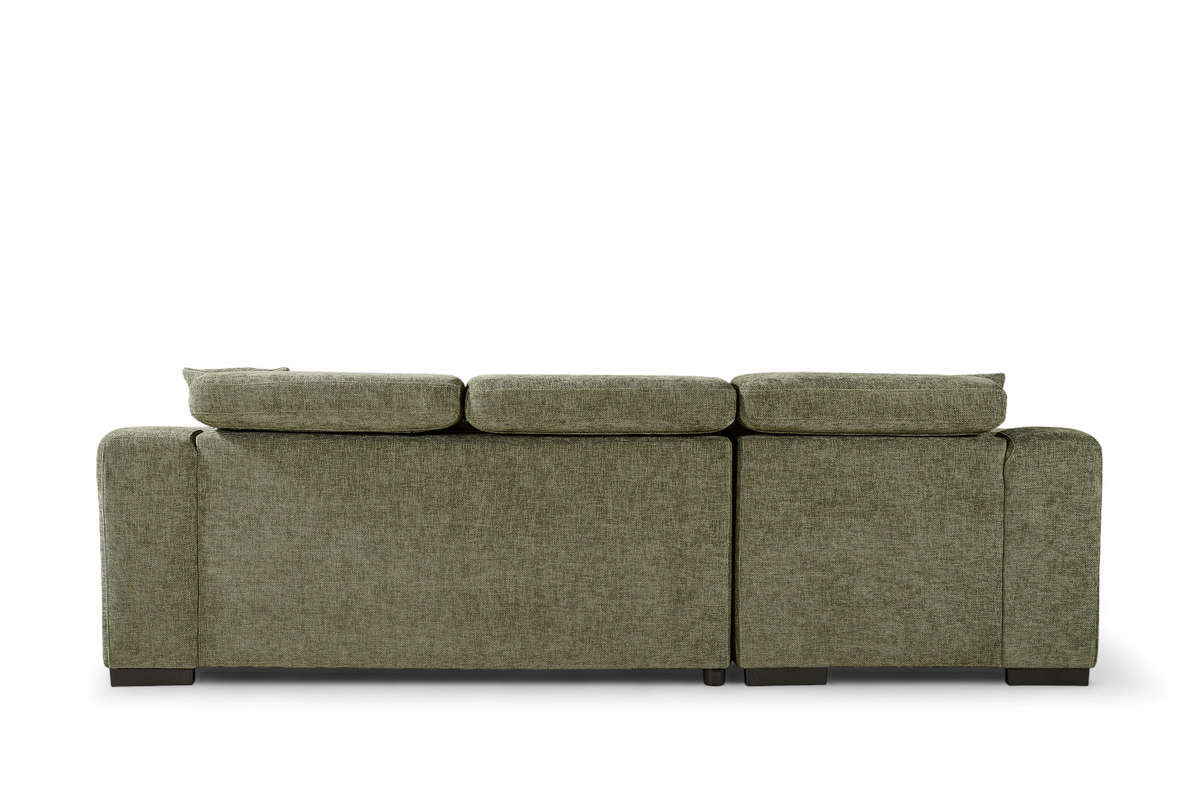 Green Chenille Fabric 1C2 Corner Sofabed with Storage ARTHUR