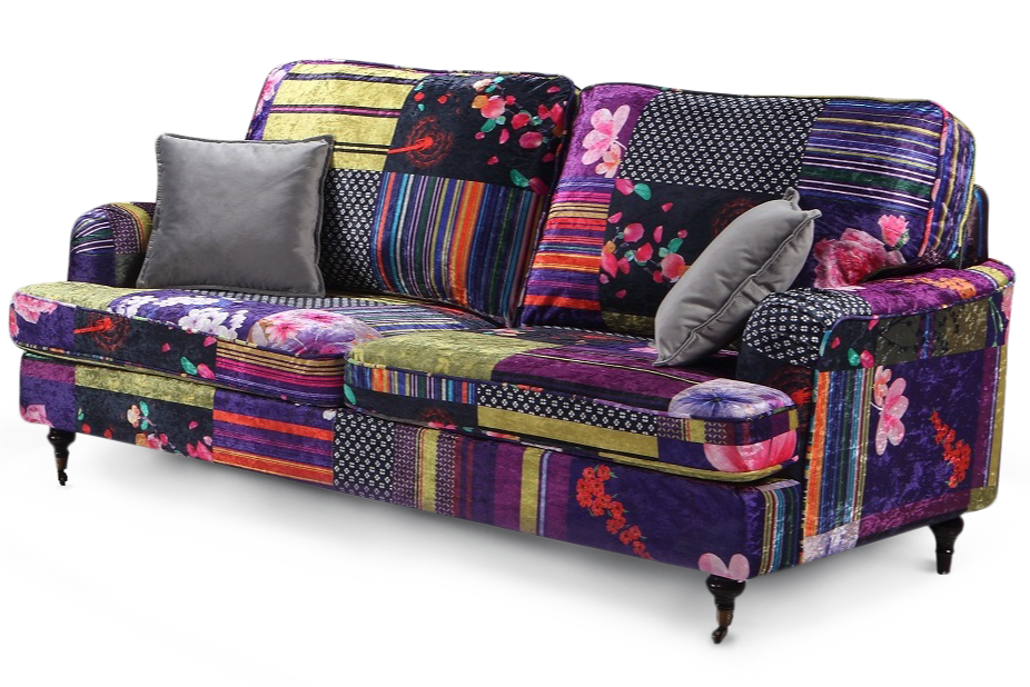 Patchwork Fabric 3 Seater Bella Sofa ASTBURY