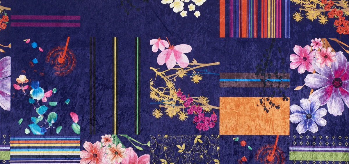 Purple Patchwork Fabric Swatch