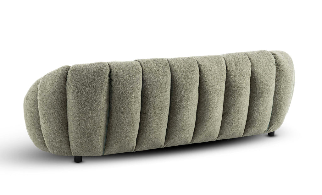 Teddy Boucle Fabric Sage Green Atrani 3 Seater Sofa