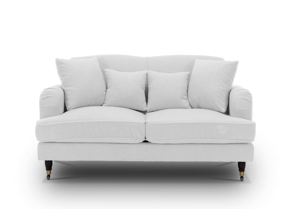 Teddy Boucle Fabric White 2 Seater Ashton Sofa