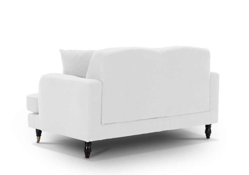 Teddy Boucle Fabric White 2 Seater Ashton Sofa