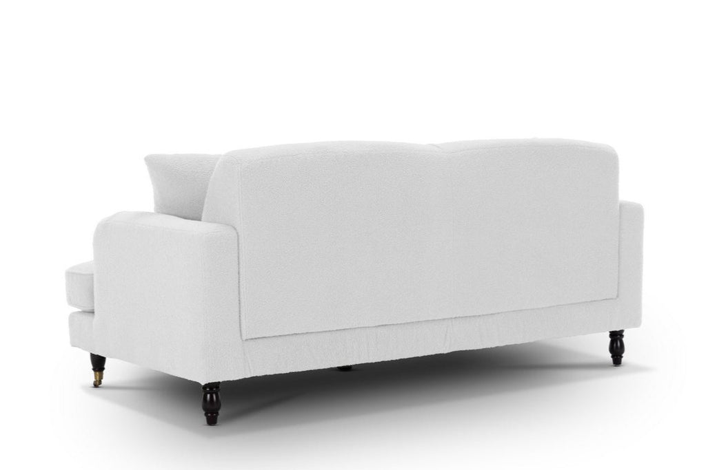 Teddy Boucle Fabric White 3 Seater Ashton Sofa