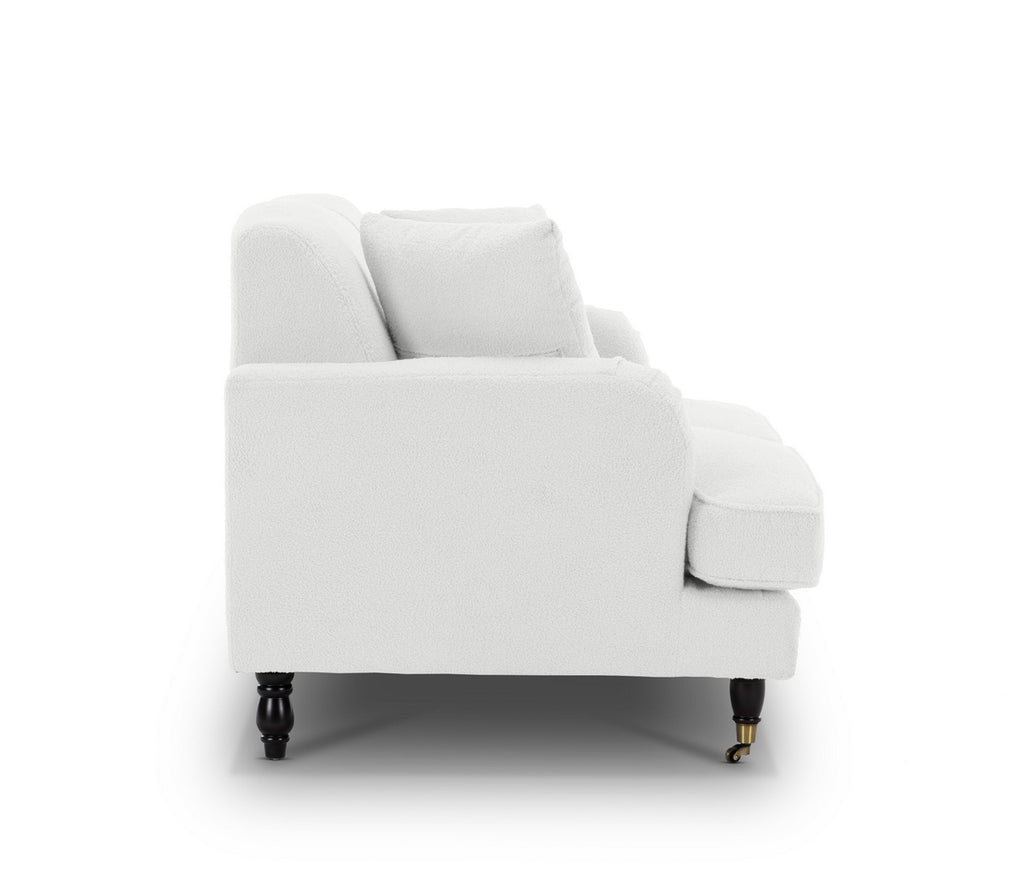 Teddy Boucle Fabric White 3 + 2 Seater Ashton Sofa Set