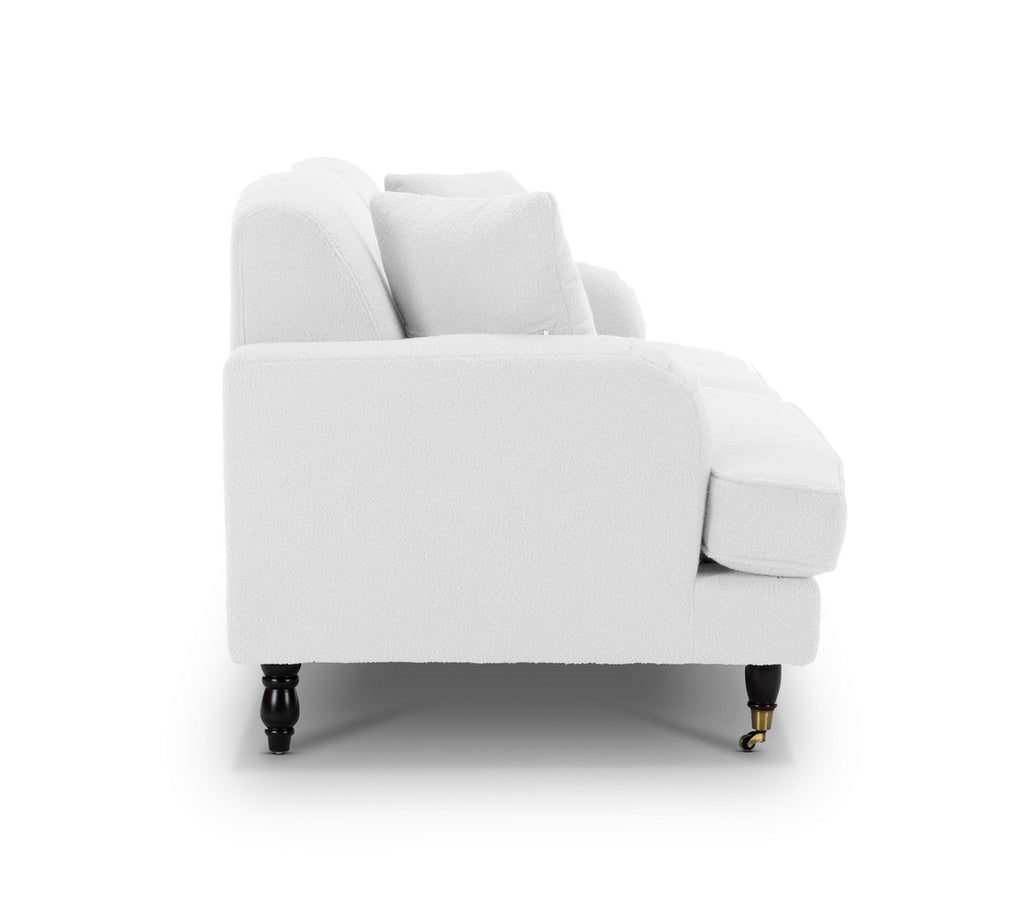 Teddy Boucle Fabric White 3 + 2 Seater Ashton Sofa Set