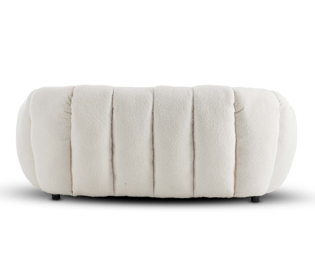 Teddy Boucle Fabric White Atrani 2 Seater Sofa