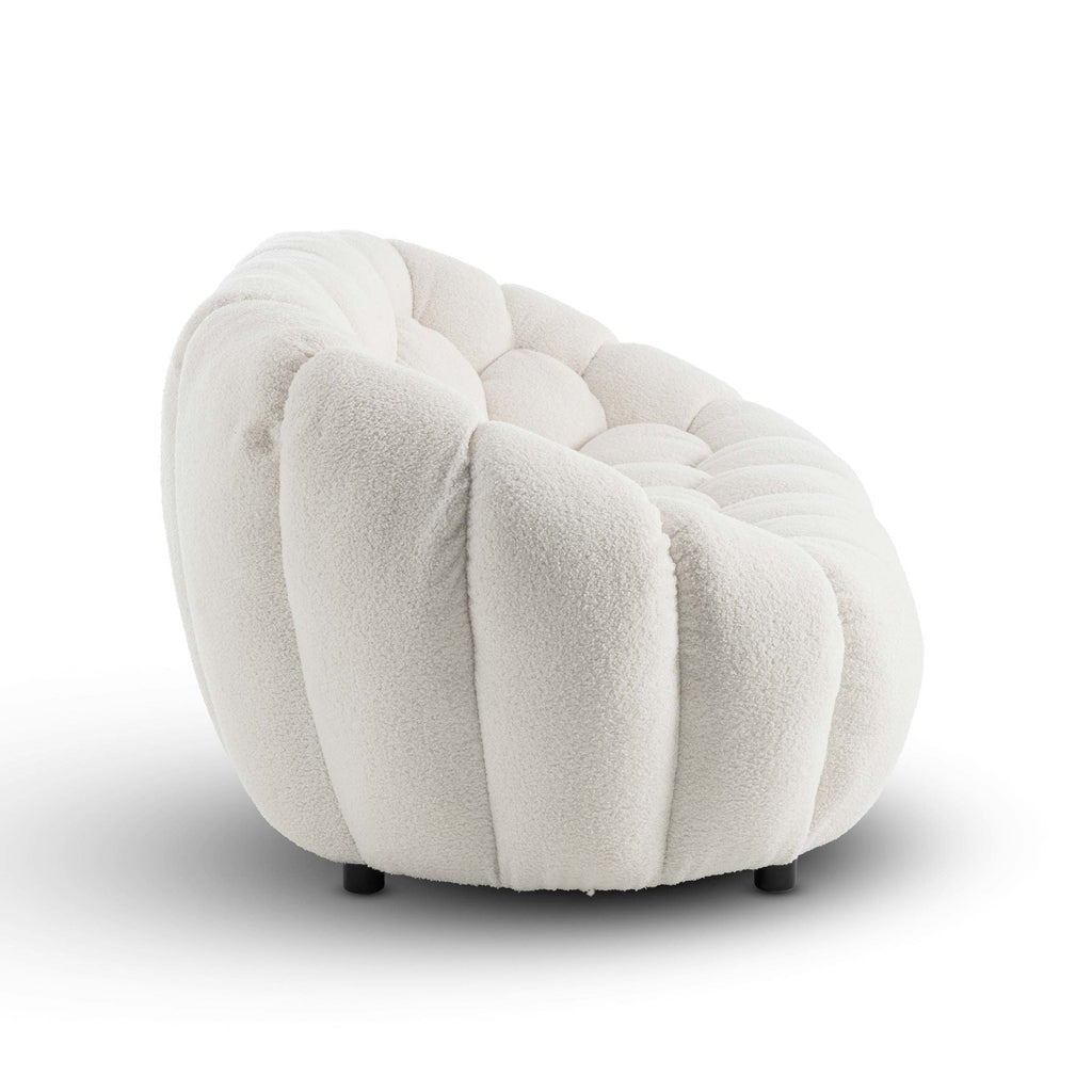 Teddy Boucle Fabric White Atrani 2 Seater Sofa