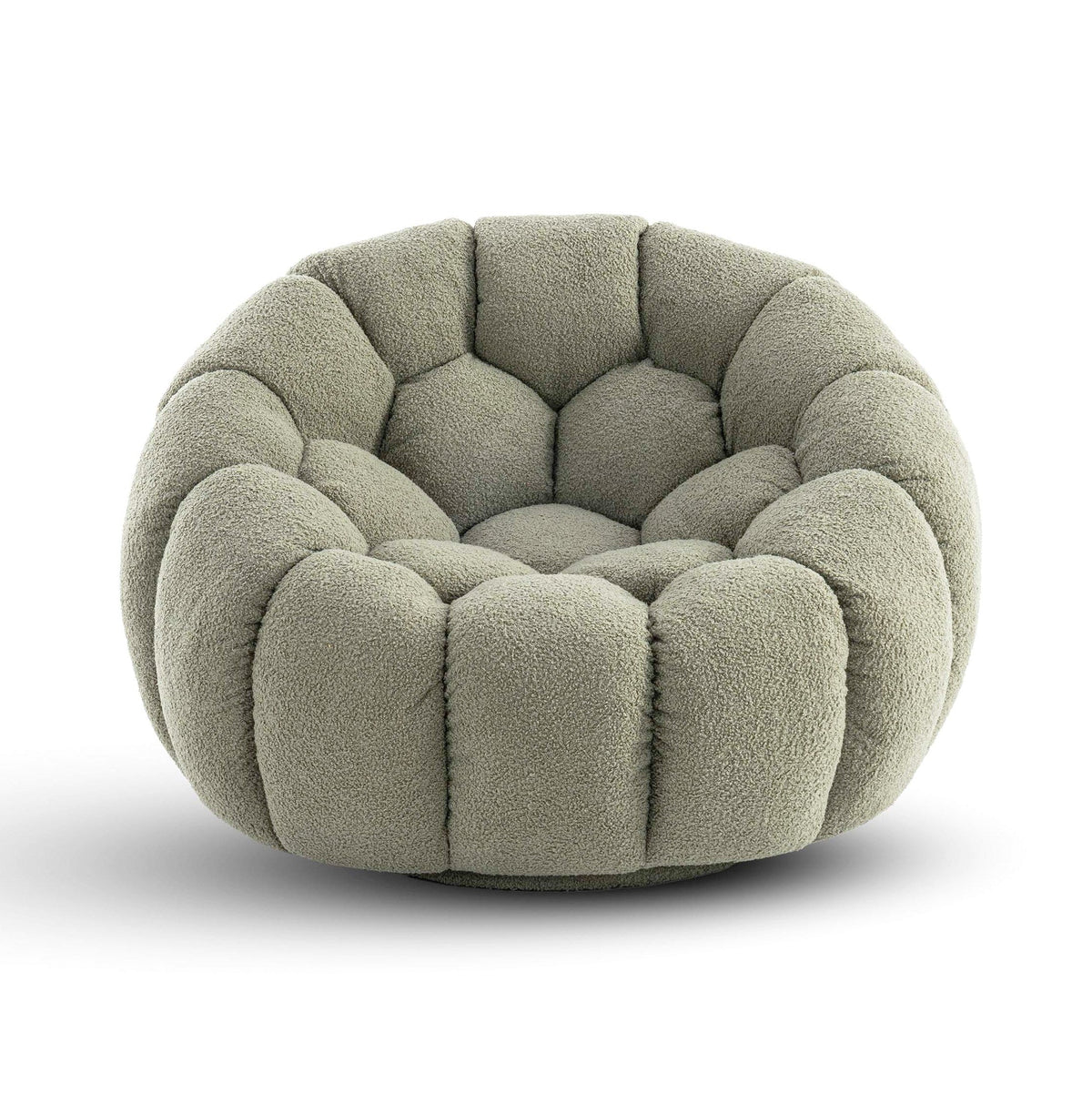 Teddy Boucle Fabric Sage Green Atrani Accent Chair