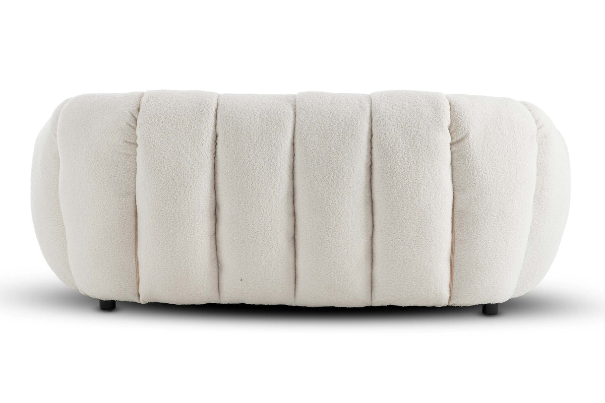 Teddy Boucle Fabric White Atrani 2 Seater Sofa