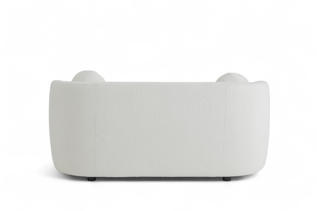 Teddy Boucle Fabric White Caserta 2 Seater Sofa Back