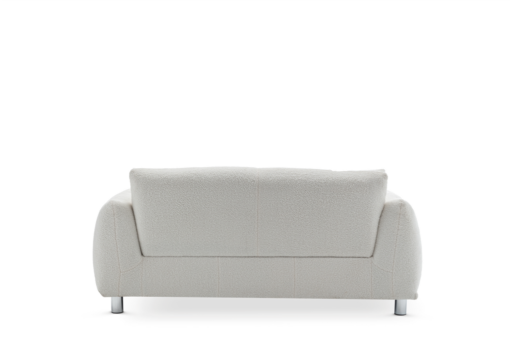 Teddy Boucle Fabric White 2 Seater Murano Sofa