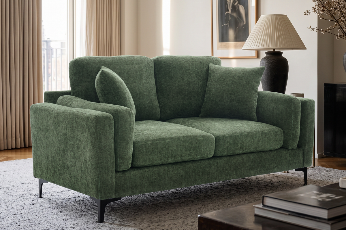 Green Chenille 2 Seater Sofa MARGHERA