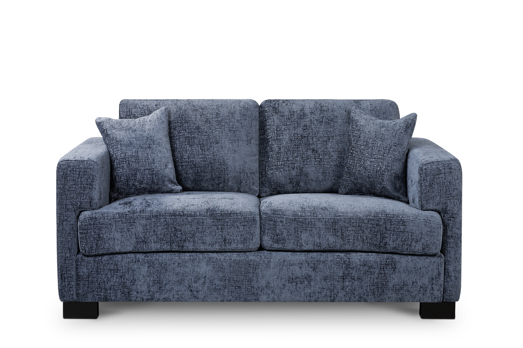 Textured Chenille Blue 2 Seater Monza Sofa