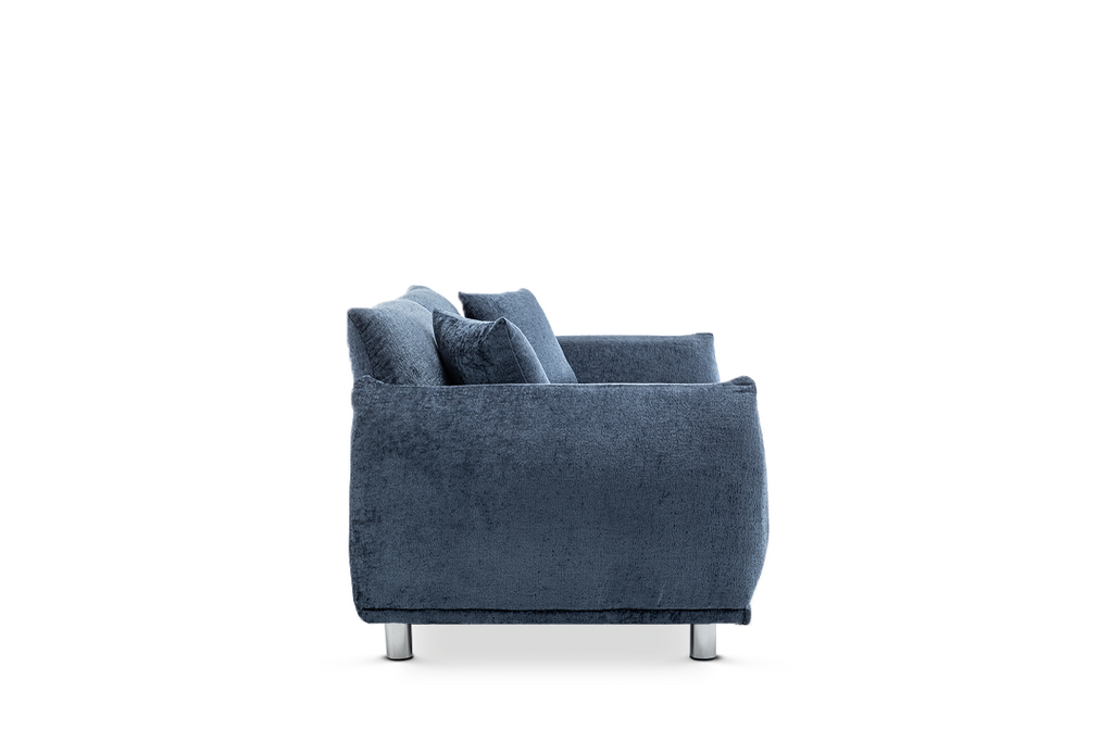 Textured Chenille Blue 2 Seater Murano Sofa