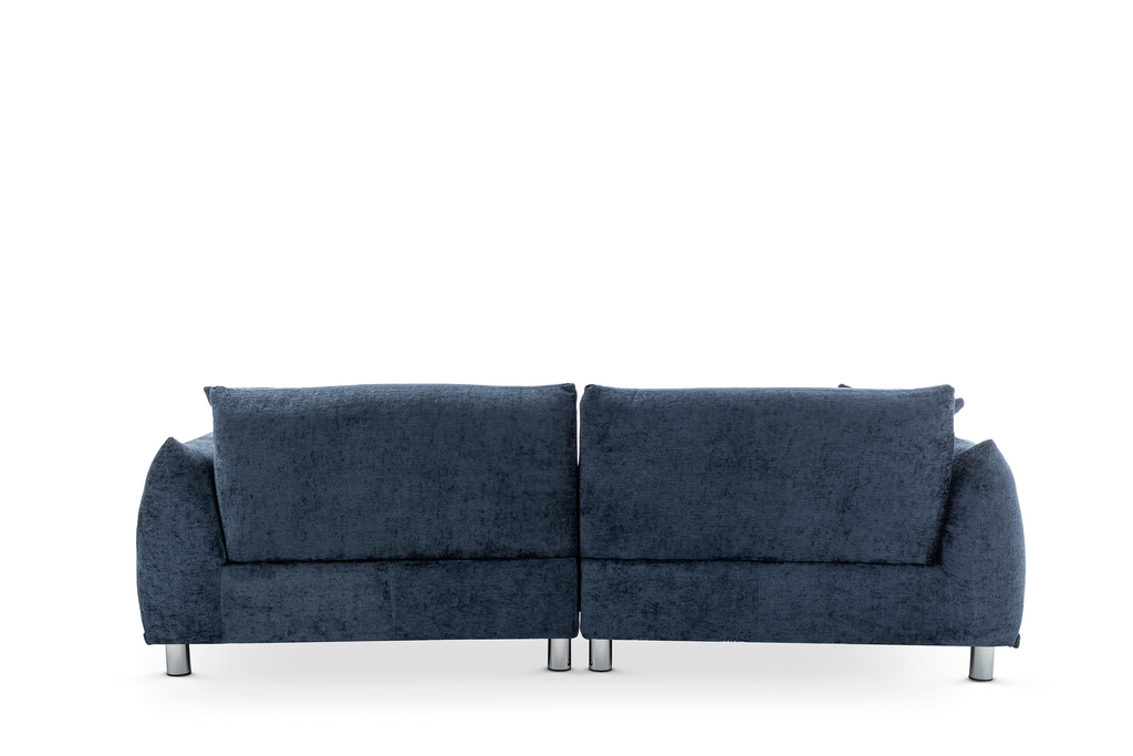 Textured Chenille Blue 3 Seater Murano Sofa