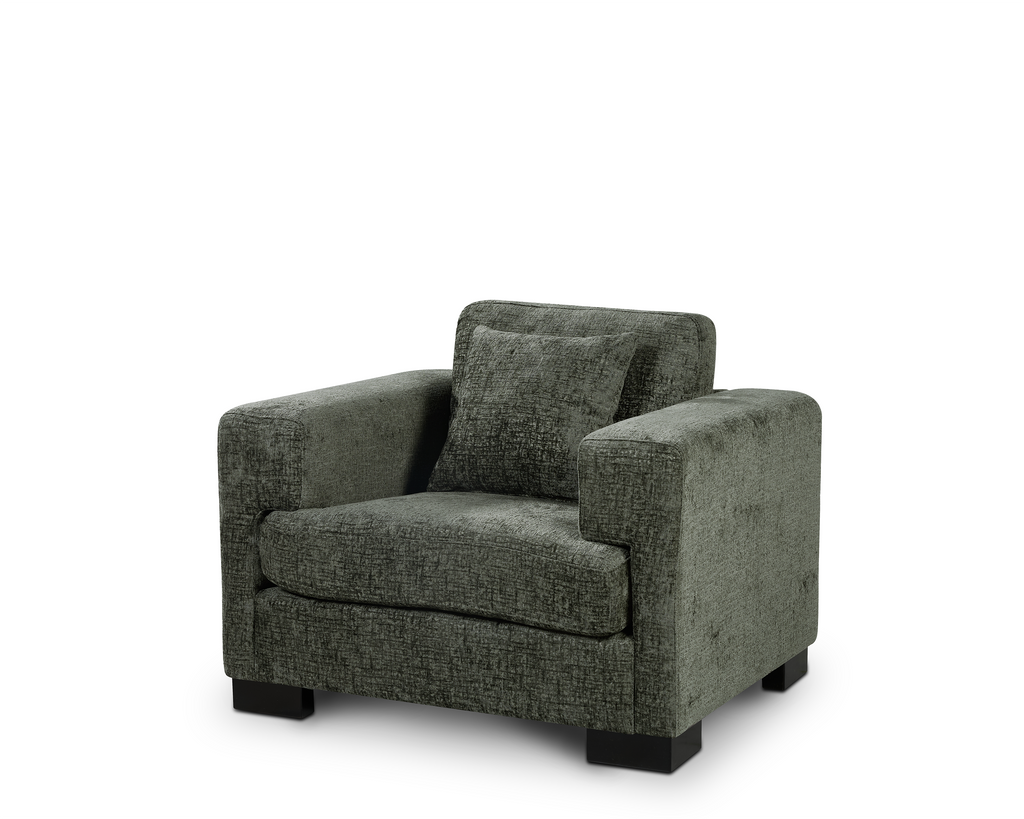 Textured Chenille Green 1 Seater Monza Sofa