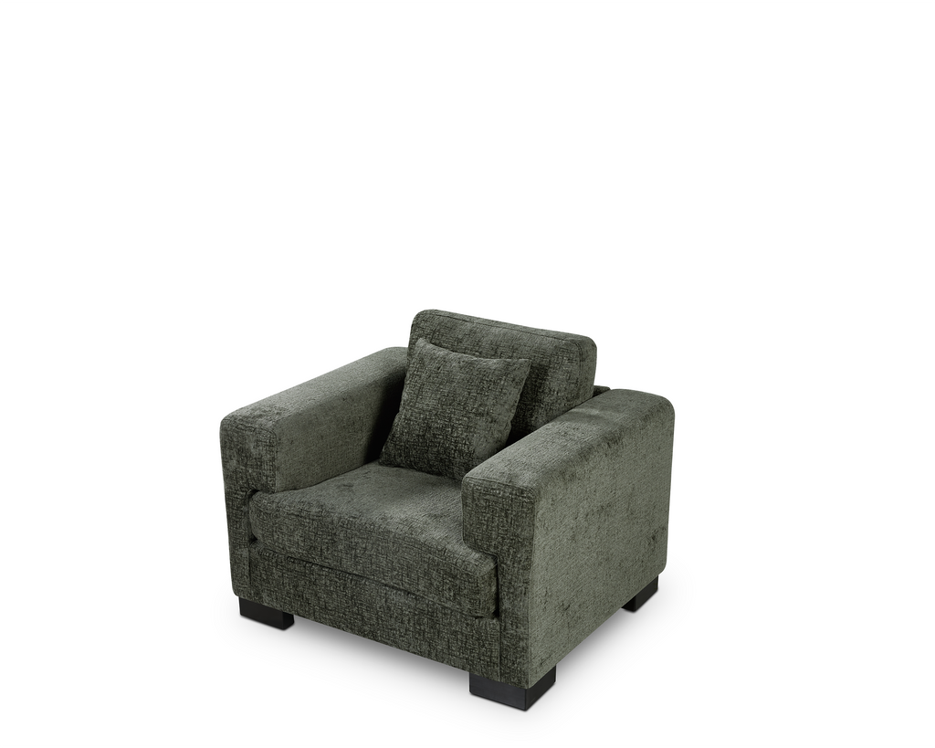 Textured Chenille Green 1 Seater Monza Sofa