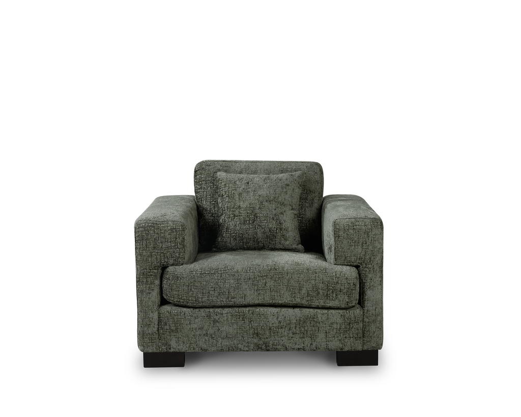 Textured Chenille Green 1 Seater Monza Sofa