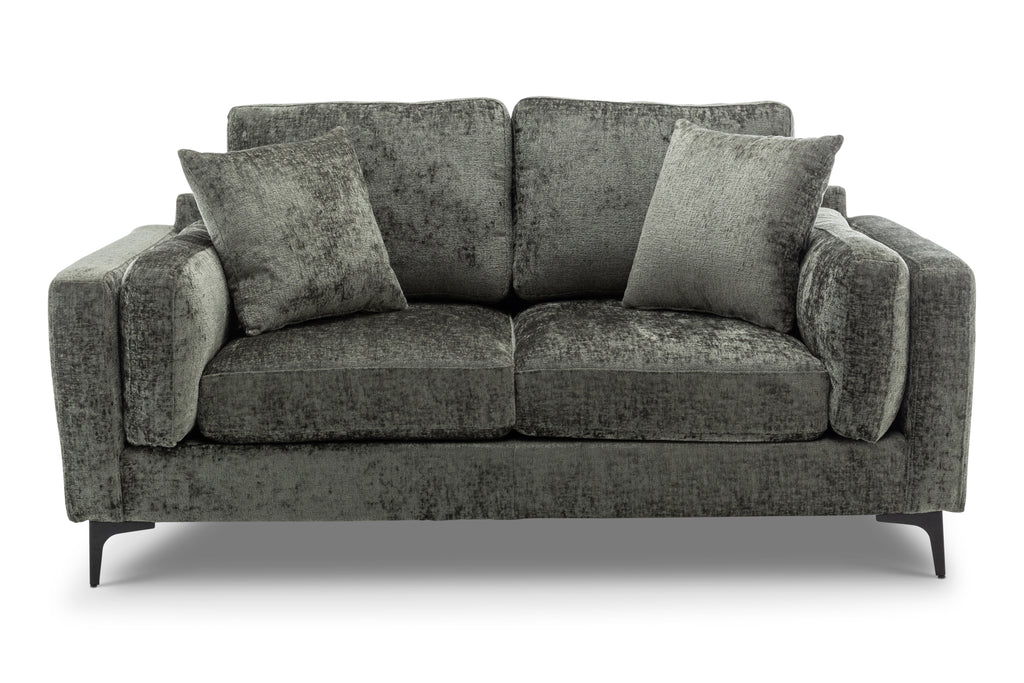 Textured Chenille Green 2 Seater Sofa MARGHERA Front