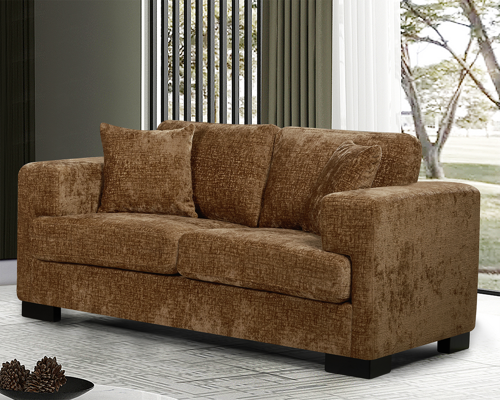 Textured Chenille Orange 2 Seater Monza Sofa