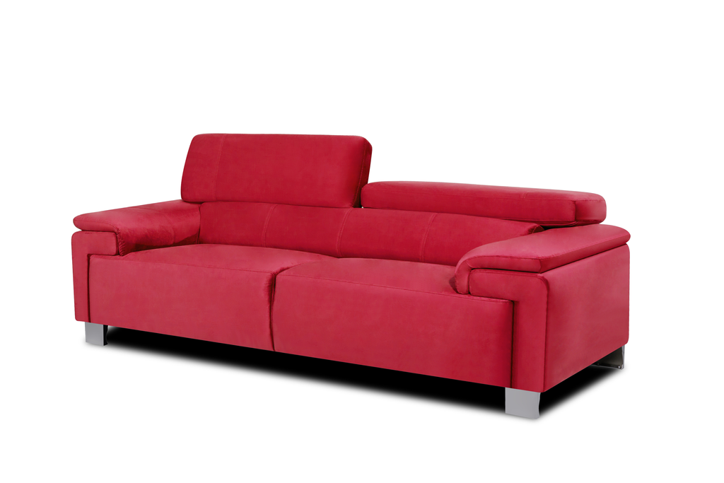 Velvet Scarlet Red Livorno 3 Seater Sofa