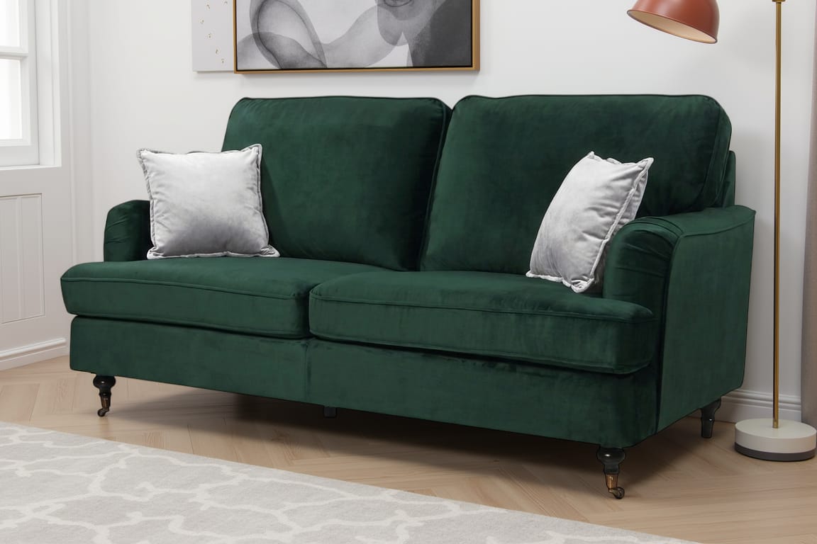 Velvet Bottle Green 2 Seater Bella Sofa ASTBURY