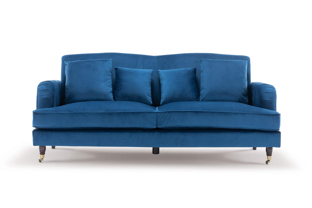 Velvet Blue 3 Seater Ashton Sofa