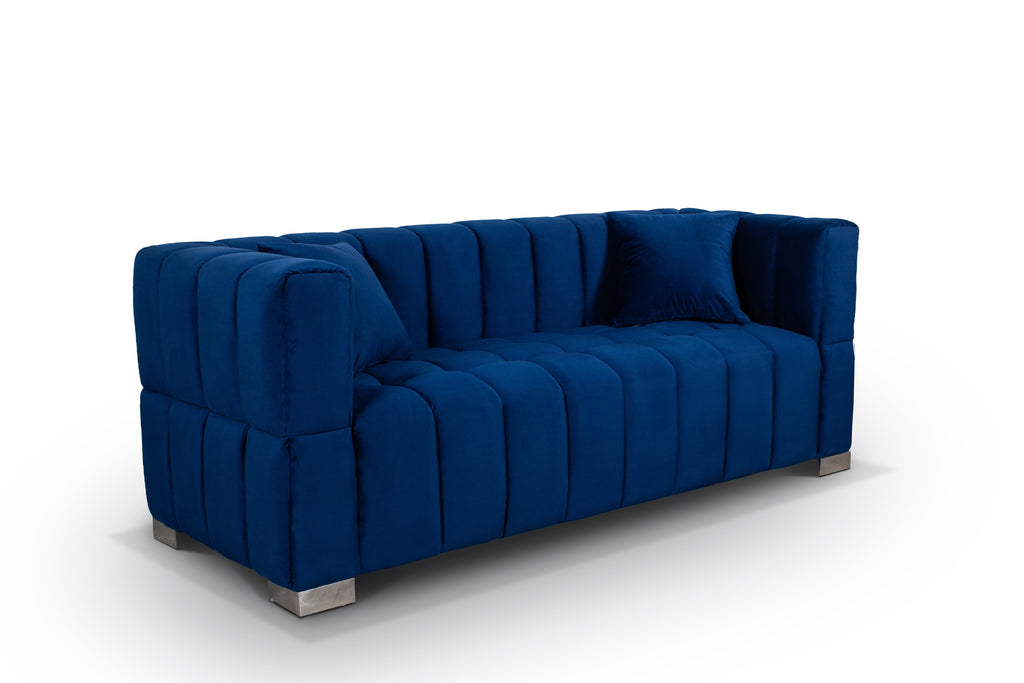 Velvet Blue 3 Seater Rochford Sofa