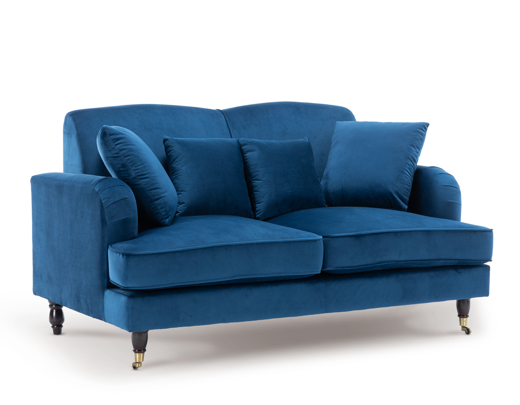 Velvet Blue 3 + 2 Seater Ashton Sofa Set