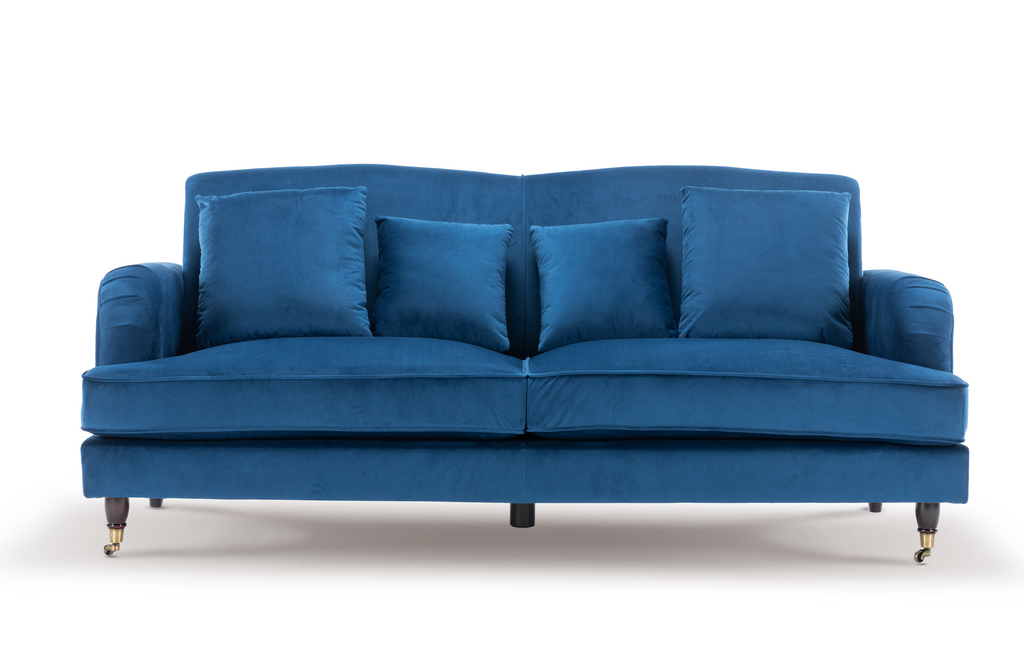 Velvet Blue 3 + 2 Seater Ashton Sofa Set