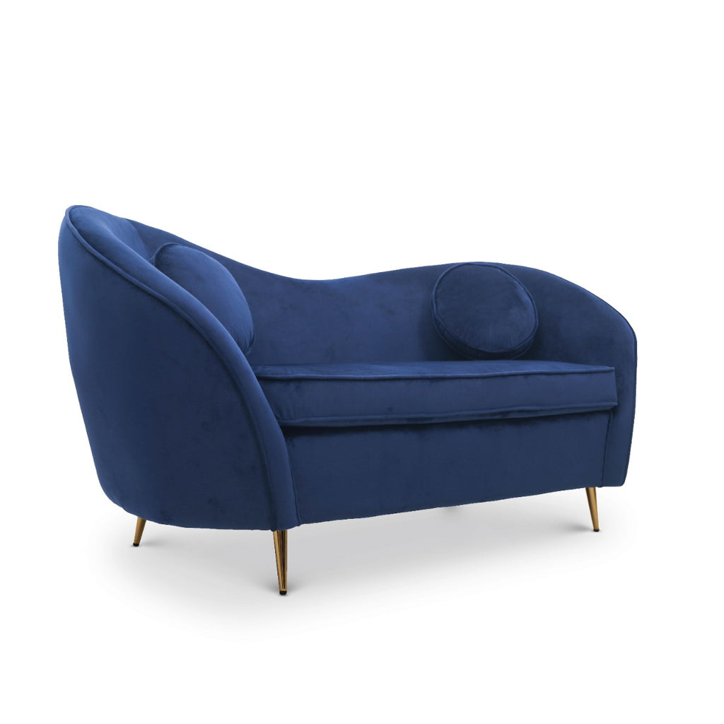 Velvet Blue Sofia 2 + 1 Seat Sofa Set