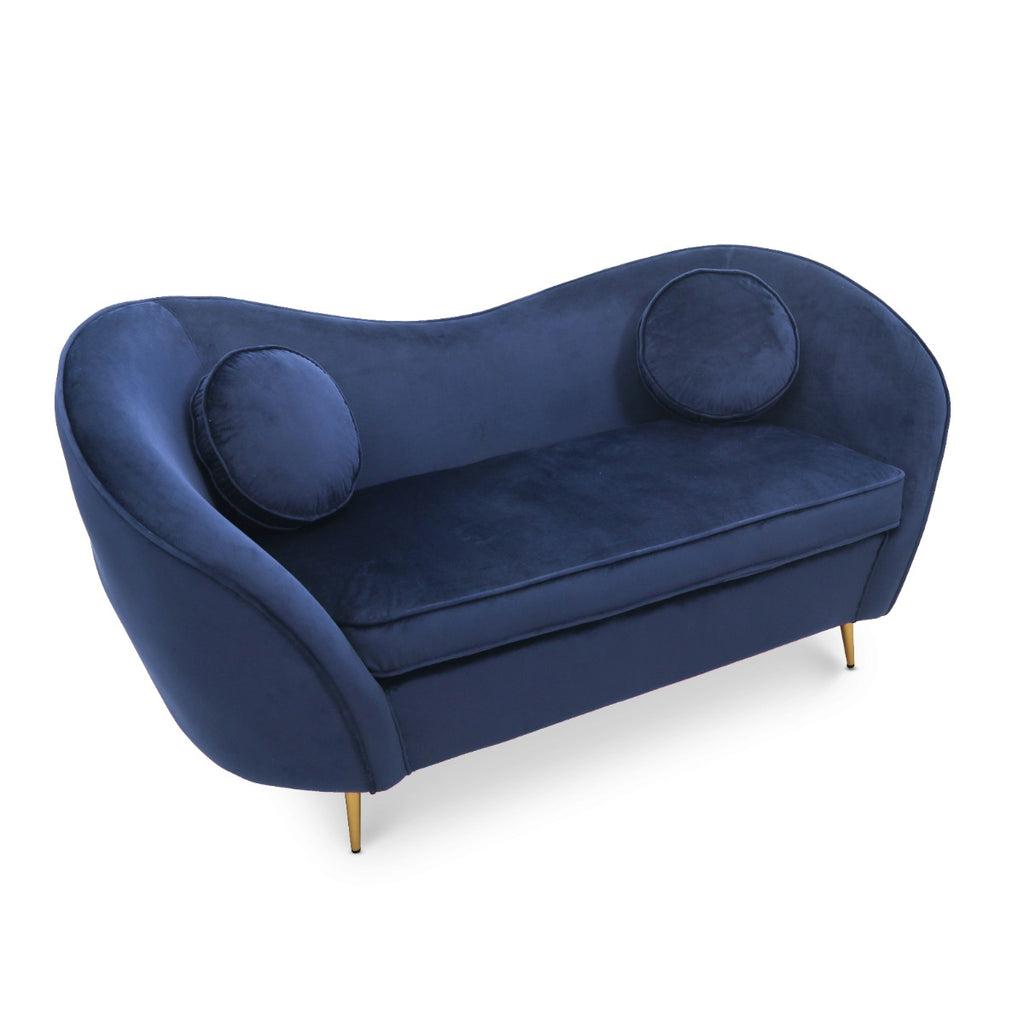 Velvet Blue Sofia 2 + 1 Seat Sofa Set