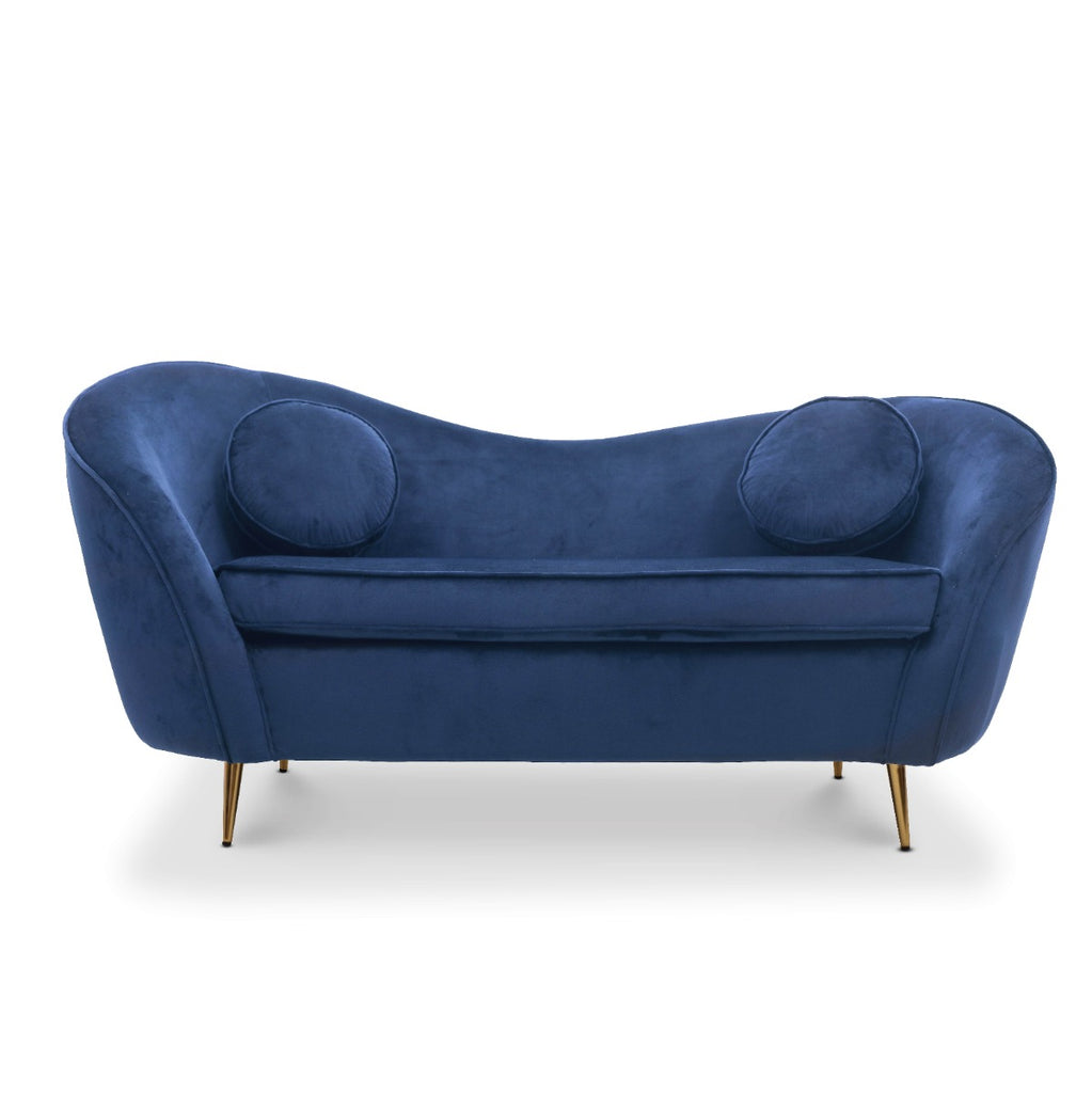 Velvet Blue Sofia 2 + 1 Seat Sofa Set