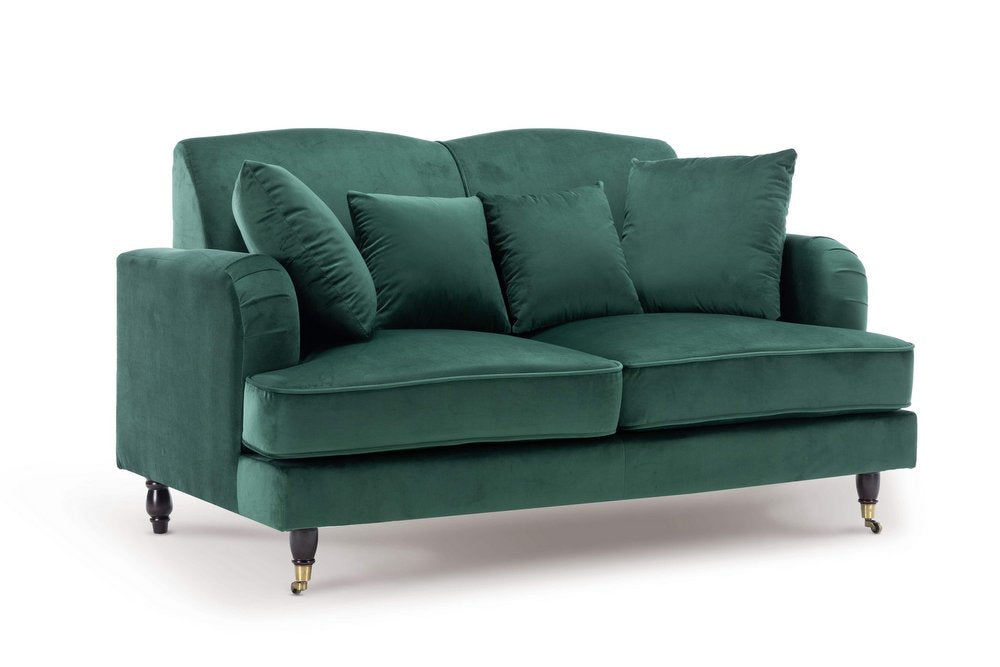 Velvet Bottle Green 2 Seater Ashton Sofa