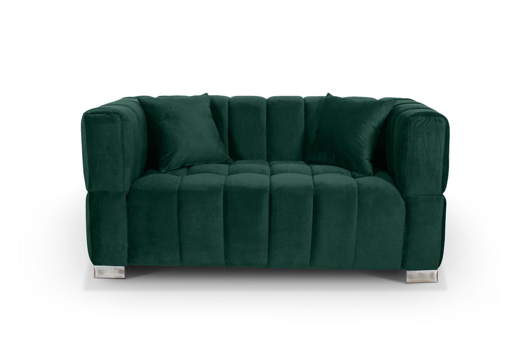 Velvet Bottle Green 2 Seater Rochford Sofa