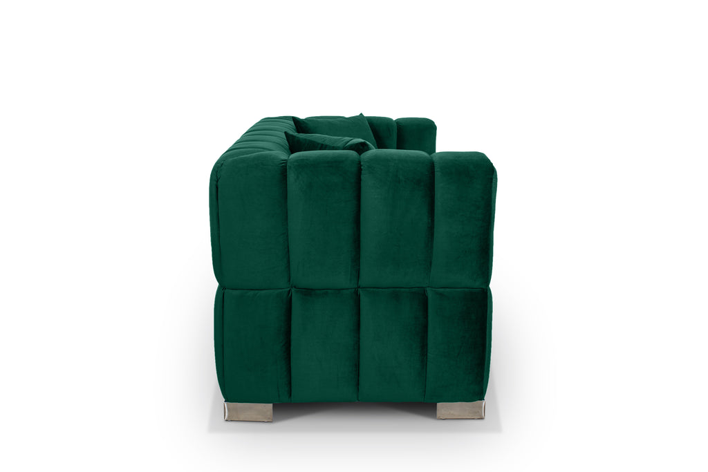 Velvet Bottle Green 2 Seater Rochford Sofa