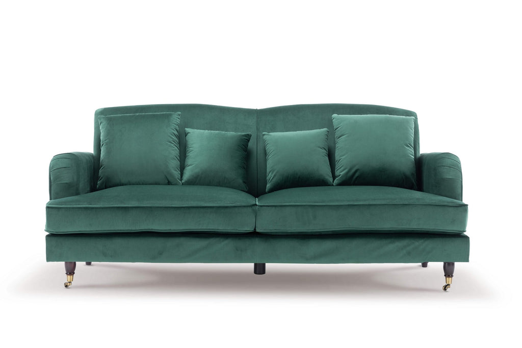 Velvet Bottle Green 3 Seater Ashton Sofa