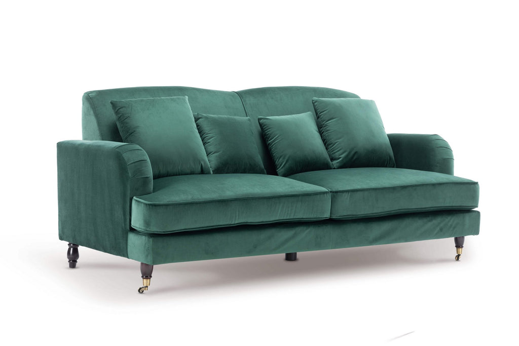 Velvet Bottle Green 3 Seater Ashton Sofa