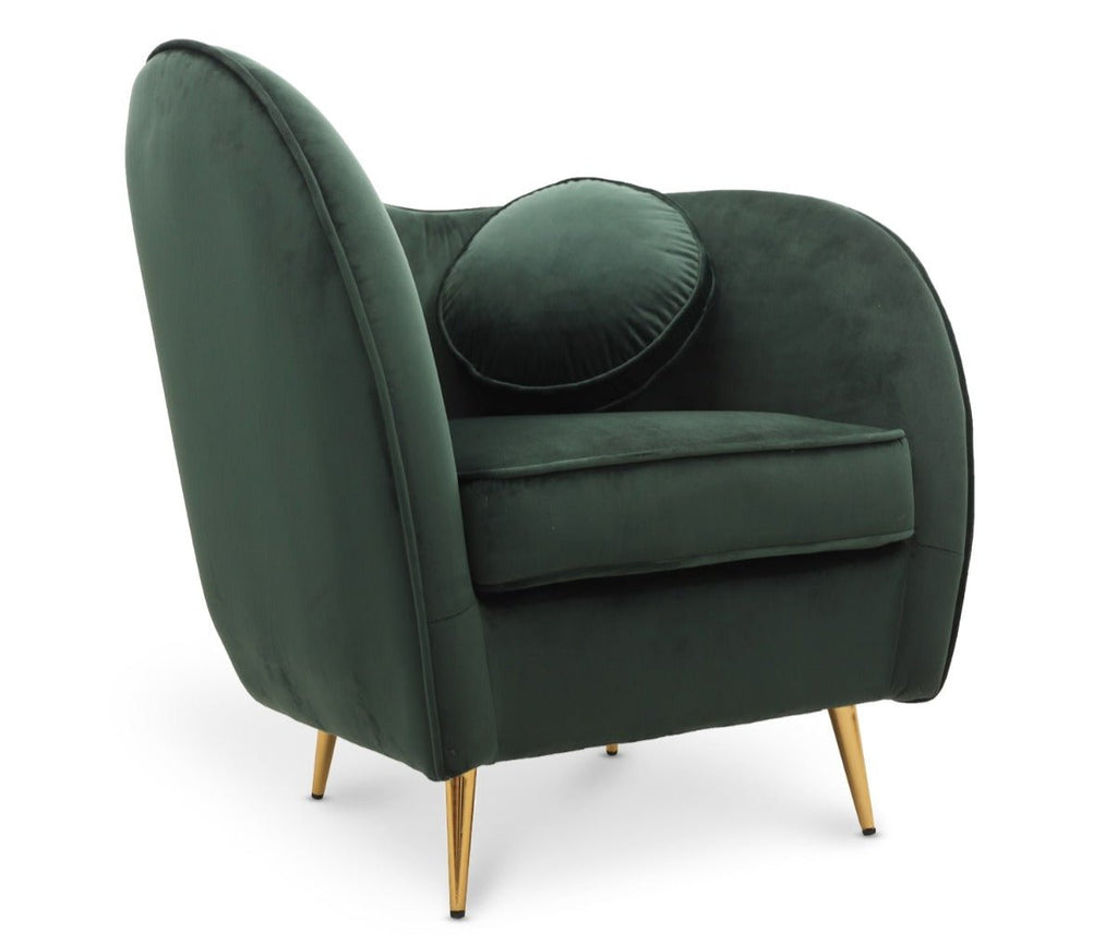 Velvet Bottle Green Sofia 2 + 1 Seat Sofa Set