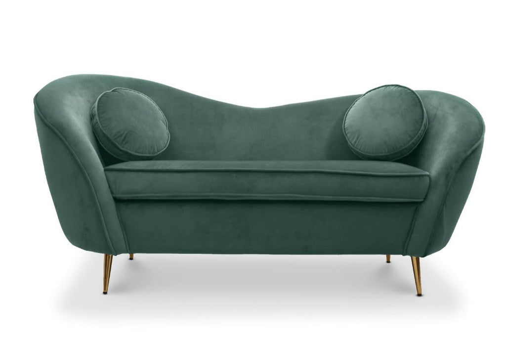 Velvet Bottle Green Sofia 2 + 1 Seat Sofa Set