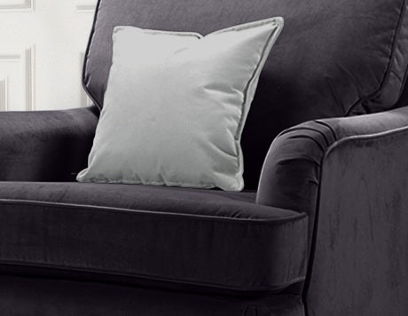 Velvet Dark Grey 1 Seater Bella Sofa ASTBURY