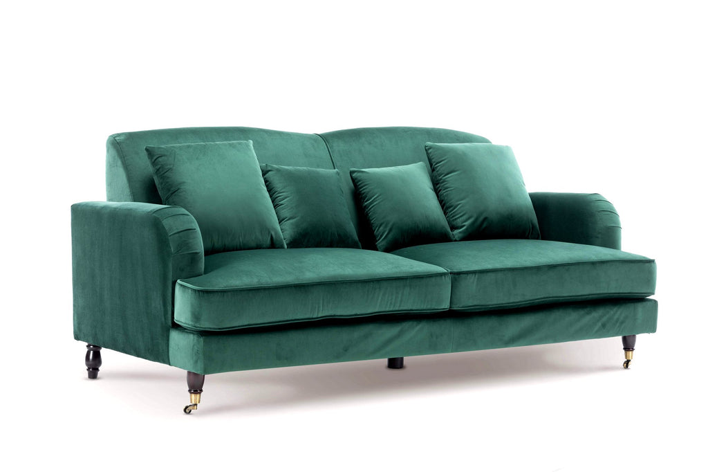 Velvet Emerald Green 3 Seater Ashton Sofa