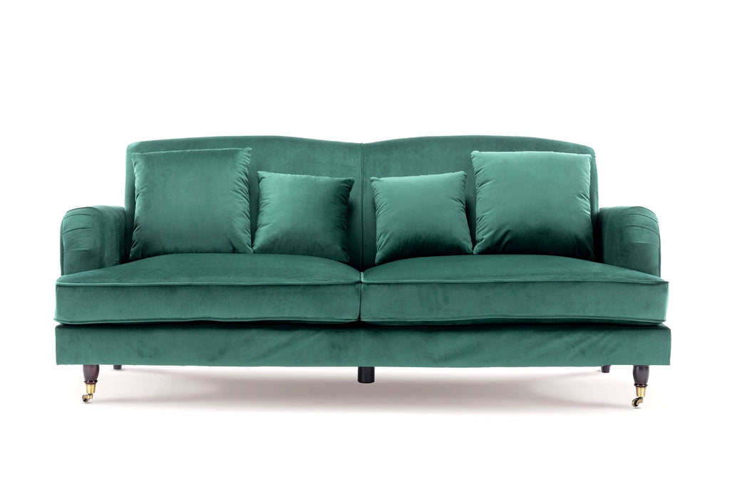 Velvet Emerald Green 3 Seater Ashton Sofa