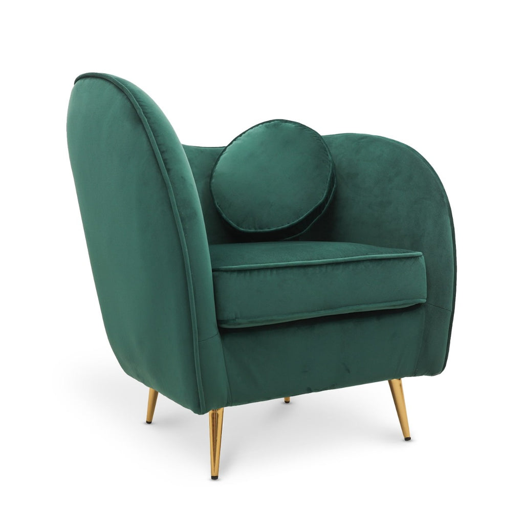 Velvet Emerald Green Sofia 2 + 1 Seat Sofa Set