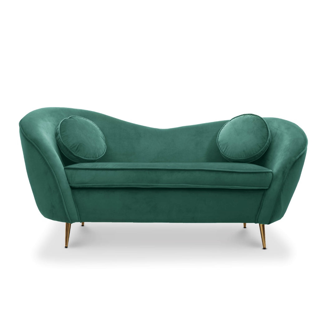 Velvet Emerald Green Sofia 2 + 1 Seat Sofa Set