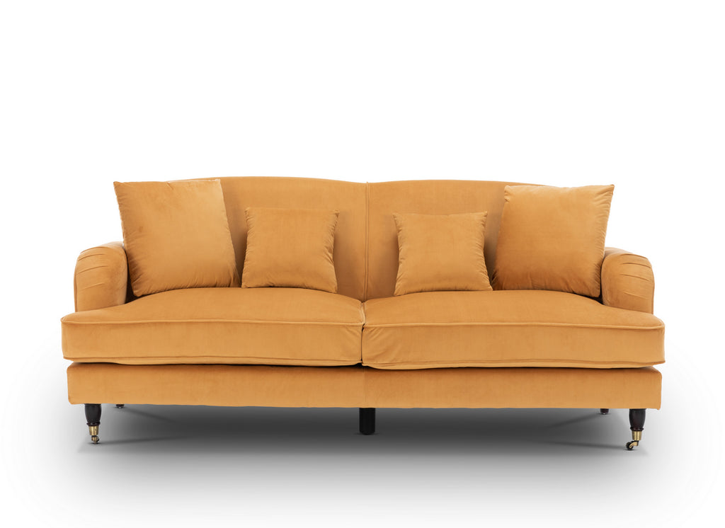 Velvet Gold 3 Seater Ashton Sofa