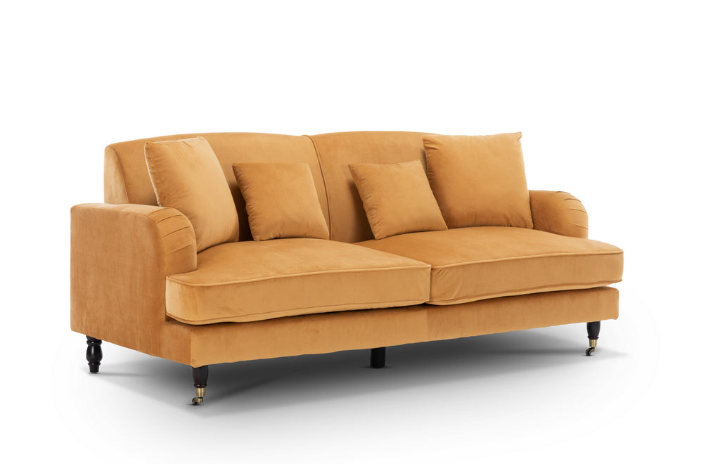 Velvet Gold 3 Seater Ashton Sofa