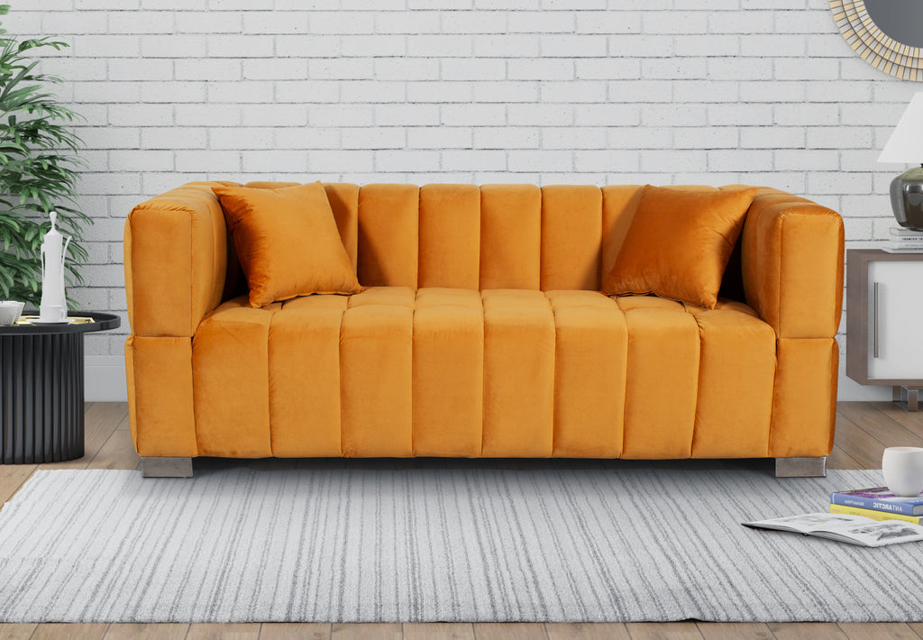 Velvet Gold 3 Seater Rochford Sofa