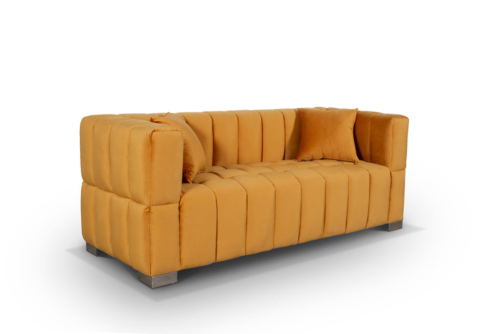 Velvet Gold 3 Seater Rochford Sofa